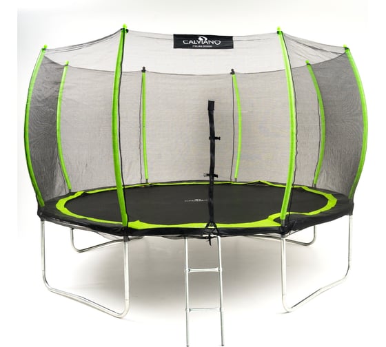 Батут пружинный с защитной сеткой Calviano 374 см - 12ft OUTSIDE master green 4816087402875