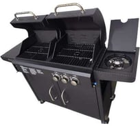 Газовый гриль MaxGrill комбинированный с 2+1 конфорками и угольным мангалом QL-08