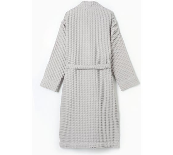 Халат вафельный женский удлиненный Этель Boho р.46-48, серебряный, 100% хлопок, 290 г/м2 10182861