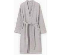 Халат вафельный мужской удлиненный Этель Boho р. 50-52, серебряный, 100% хлопок, 290 г/м2 10182859