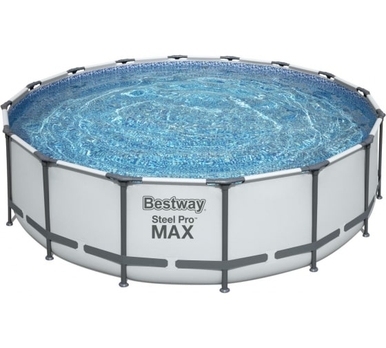 Каркасный бассейн BestWay Steel Pro Max 488x122см, 19480л, лестница, тент 5612Z BW 1