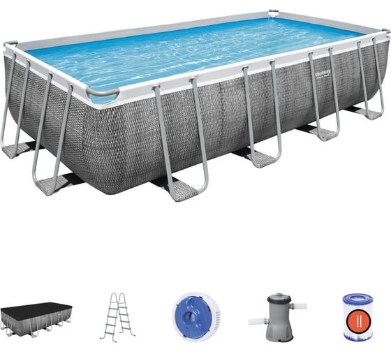 Каркасный бассейн BestWay Power Steel 488x244x122 см, 11532 л 56996 BW 008906