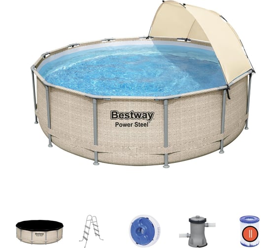 Каркасный бассейн BestWay Power Steel 396x107 см, 11133 л 5614V BW 008910