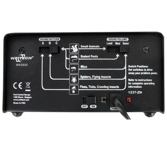 Профессиональный ультразвуковой отпугиватель крыс, мышей, насекомых Weitech WK0600-RU