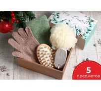 Подарочный набор Этель Christmas greens полотенце 30x60см и акссесуары (5 предм.) 10687258
