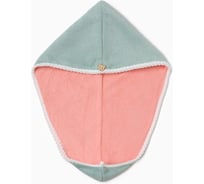 Чалма для сушки волос Этель серый/розовый, 25х60 см, 100% п/э 10515786