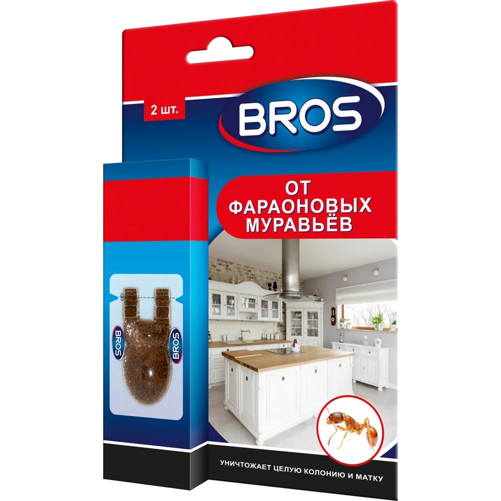 Приманка для уничтожения фараоновых муравьев BROS, 2 шт