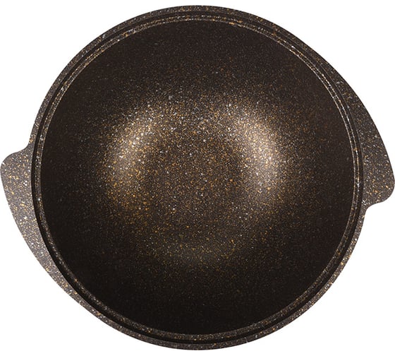 Казан для плова Kukmara 4,5л со стекл. крышкой, АП линия Granit ultra (black-gold) кгбг47а