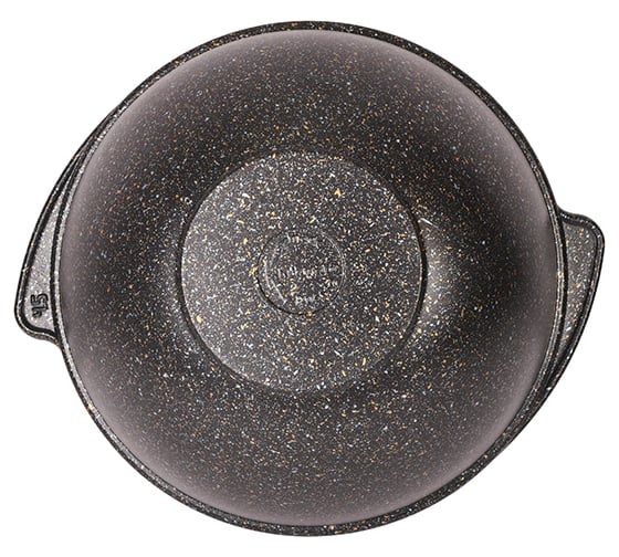 Казан для плова Kukmara 4,5л со стекл. крышкой, АП линия Granit ultra (black-gold) кгбг47а