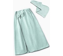 Набор для бани и ванной Этель "Бантик", цв. мятный: полотенце-парео 75*120 см + чалма 10516883