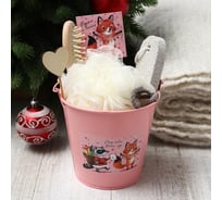 Набор подарочный Этель "Радости и веселья" полотенце 30x60 см и аксессуары (4 предм.) 10711906