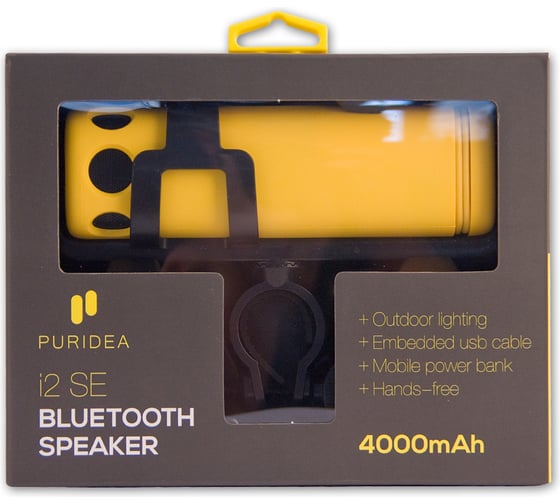 Колонка Bluetooth 4.2 с фонарем и велокреплением Belsis, USB, TF card, FM-радио, желтый SK1007YW