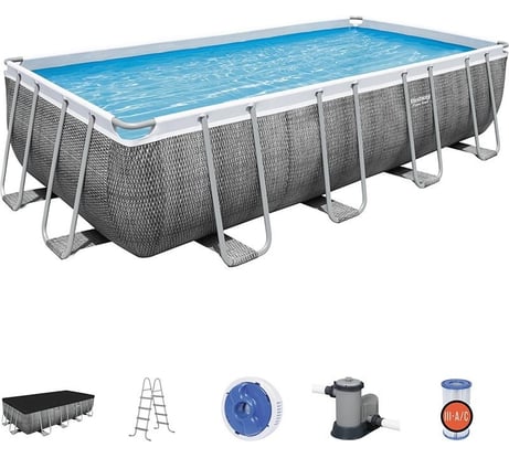 Прямоугольный бассейн BestWay Power Steel с набором, 549х274х122 см 008907