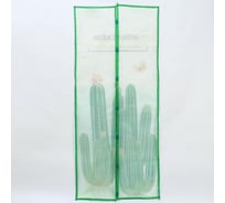 Антимоскитная сетка СИМАЛЕНД Кактусы, 90x210 см, на магнитах 5472451