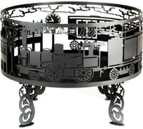 Костровая чаша из металла fire-bowls толщиной 4 мм, диаметр 60 см, Поезд