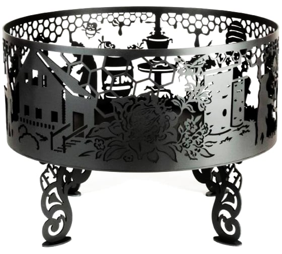 Костровая чаша из металла fire-bowls толщиной 4 мм, диаметр 60 см, Медовая фантазия 1