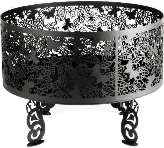 Костровая чаша из металла fire-bowls толщиной 3 мм, диаметр 60 см, Бабочки-3 мм