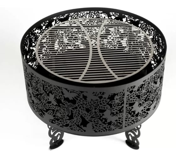 Костровая чаша из металла fire-bowls толщиной 3 мм, диаметр 60 см, Бабочки-3 мм