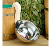 Ковш для бани Добропаровъ из нержавеющей стали, 1.5л, 31 см, с ручкой, 4578625