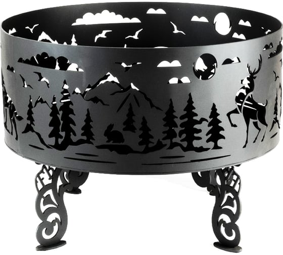 Костровая чаша из металла fire-bowls толщиной 4 мм, диаметр 60 см, Лесная 1