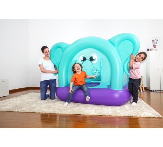 Игровой центр-батут BestWay Слоник 203x155x135см, встроенный насос, 220В, до 55кг, 3-6 лет 52355 BW