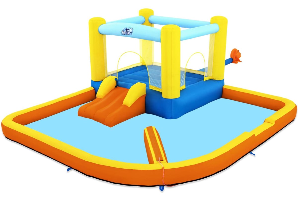 Водный игровой-центр BestWay Beach Bounceс 365x340x152см разбрызгиватель,  горка, 1128л, 53381 BW