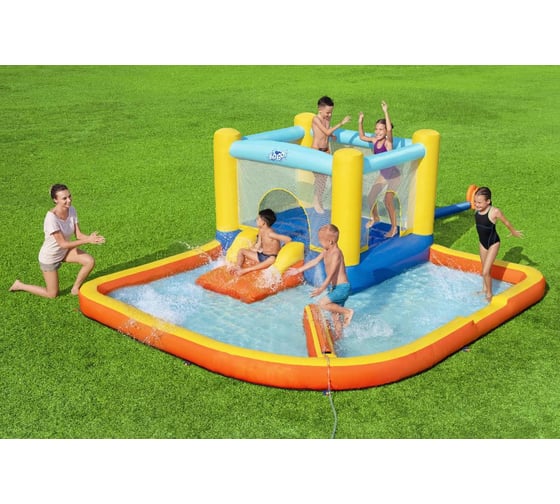 Водный игровой-центр BestWay Beach Bounceс 365x340x152см разбрызгиватель, горка, 1128л, 53381 BW