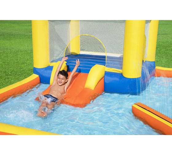 Водный игровой-центр BestWay Beach Bounceс 365x340x152см разбрызгиватель, горка, 1128л, 53381 BW