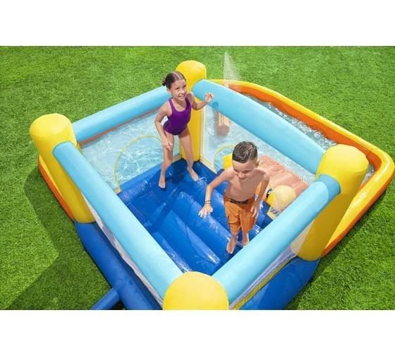 Водный игровой-центр BestWay Beach Bounceс 365x340x152см разбрызгиватель, горка, 1128л, 53381 BW