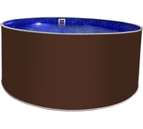 Круглый бассейн ООО ПКФ "ВОДНЫЙ МИР" 244x125 см, темный шоколад, чаша голубая 0.4 мм ТМ235_21
