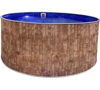 Круглый бассейн ООО ПКФ "ВОДНЫЙ МИР" 305x125 см, природный камень, чаша голубая 0.4 мм ТМ236_3