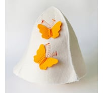 Банная шапка Банные секреты Колокольчик, белая, с аппликацией 1387