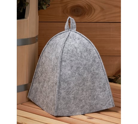 Шапка банная ГлавБаня Эконом, войлок светло-серый, синтетический Б040134