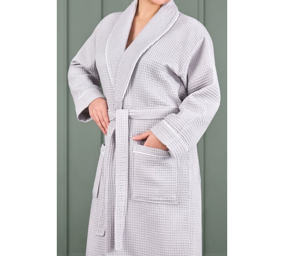 Халат вафельный Arya Home Waffle Soft унисекс, р. M, серый 8680943253859 1