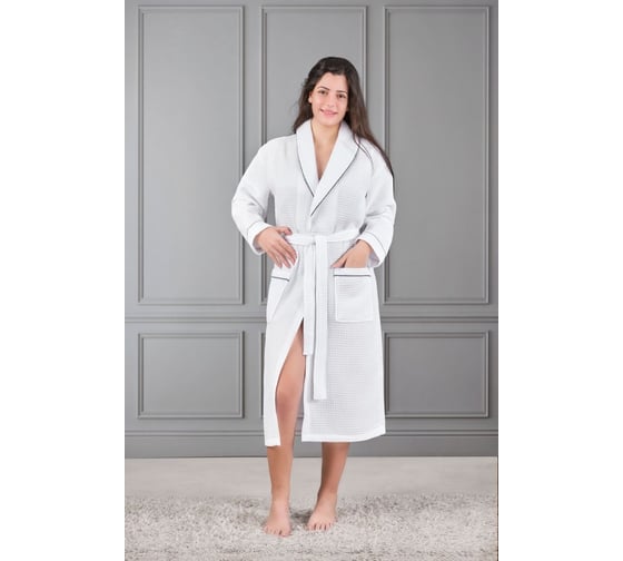 Халат вафельный Arya Home Waffle Soft унисекс, р. XL, белый 8680943254115 1