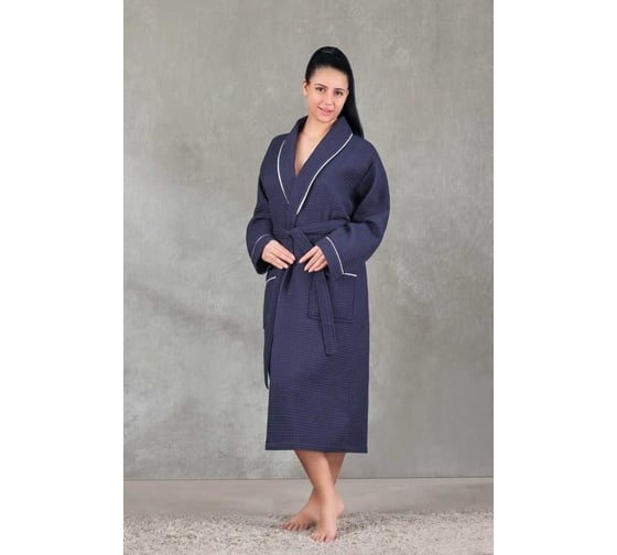 Халат вафельный Arya Home Waffle Soft унисекс, р. XXXL, темно-Cиний 8680943254160