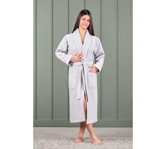 Халат вафельный Arya Home Waffle Soft унисекс, р. XXXL, серый 8680943253897 1