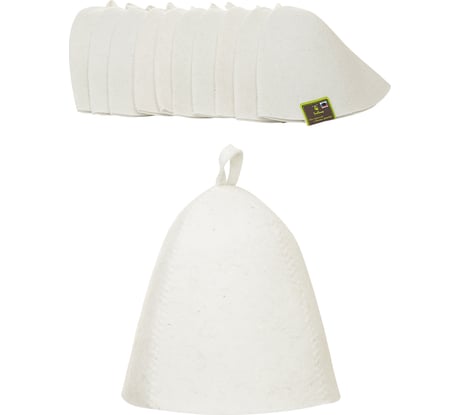 Набор банных шапок ГлавБаня 10 шт, без вышивки, войлок Б040100ВБ