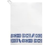 Коврик для бани и сауны ГлавБаня с принтом Мезенский орнамент, 30х40 см, войлок белый синтетический Б042021