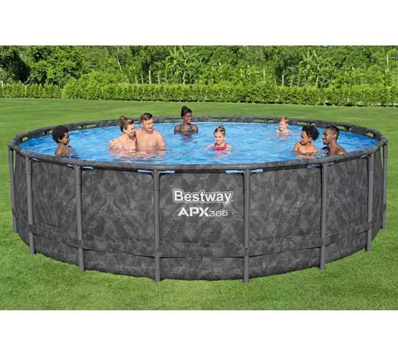 Каркасный бассейн BestWay 610x132см APX 365, 32695л, песочный фильтр-насос, лестница, тент, полисферы 561KE BW