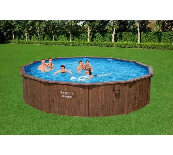 Каркасный бассейн BestWay 488x130см, композитный, 21490л, песч.фил.-нас. 5678л\ч, лестница, тент, подст, дисп. 561CU BW