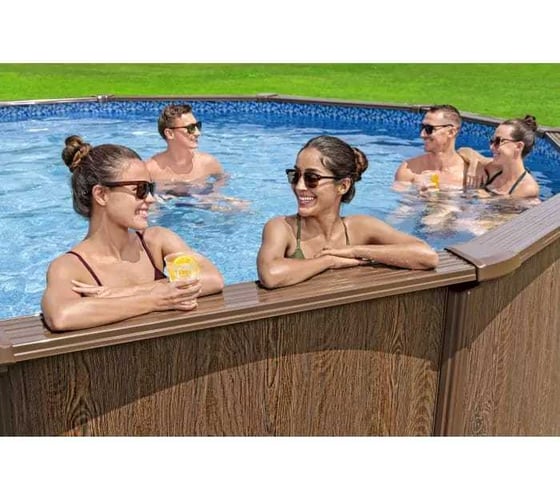 Каркасный бассейн BestWay 549x130см, композитный, 27221л, песч.фил.-нас. 5678л\ч, лестница, тент, подст,дисп 561CS BW