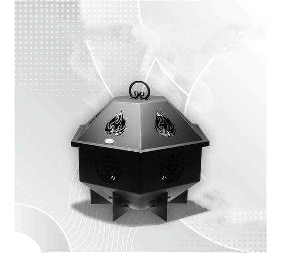 Костровая чаша PALITRA TECHNOLOGY с крышкой Лев / Очаг / диаметр 71х62 см, толщина стали чаши 3 мм, толщина стали крышки 1,5 мм, вес 25,1 кг 52236 1