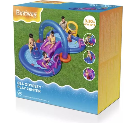 Игровой центр BestWay 330x188x117см Sea Odyssey с горкой, мячами и игрушками, от 2 лет 53167 BW