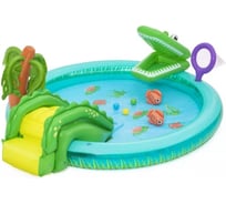 Игровой центр BestWay 224x181x72см Crocodile Cove с горкой, мячами и игрушками, от 2 лет 53166 BW
