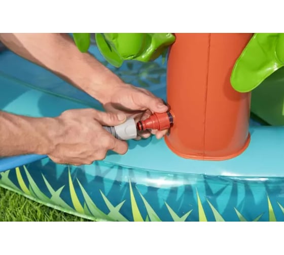 Игровой центр BestWay 224x181x72см Crocodile Cove с горкой, мячами и игрушками, от 2 лет 53166 BW