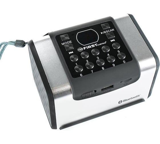Акустическая система FIRST 1920-1-BA Bluetooth, 2x1.5 Вт, FM, USB, Micrо SD, AUX, Li-ion FA-1920-1-BA