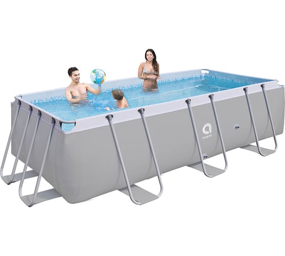 Бассейн каркасный прямоугольный Avenli 400х207х122 см, 8870 л, 17727, серый 109413