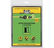 Москитная сетка на дверь с магнитами Nadzor 1x2,1 м, чёрная, 126661