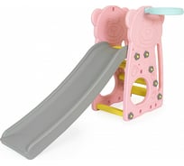 Детская горка с баскетбольным кольцом HAPPY BOX JM-755B Bear УТ-0003975 розовая